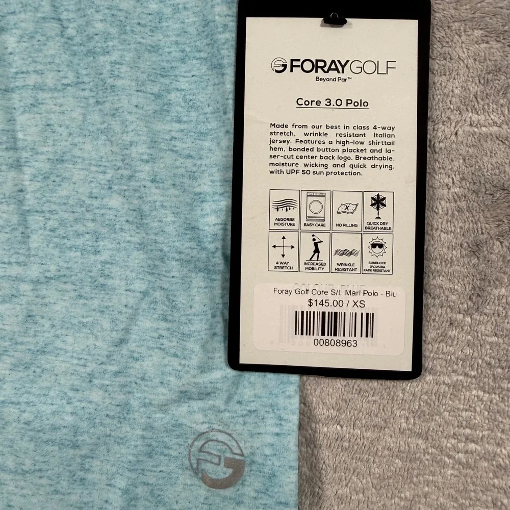 Foray Golf Shirt Women XS Blue Marl Core 3.0 Polo Sleeveless Performance NWT - Picture 2 of 10